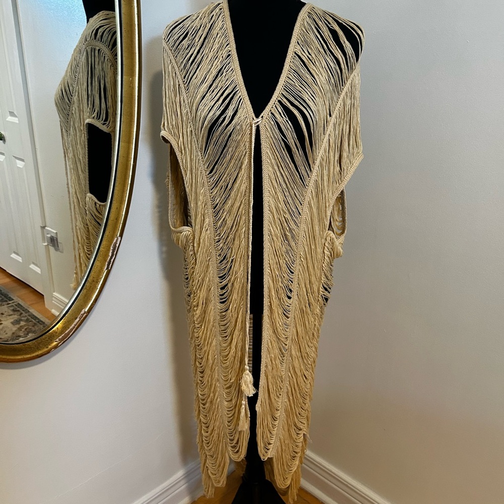 Cover up. Cream Open cardigan/vest/